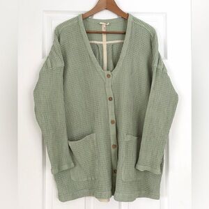 Free People Waffle Knit Cardigan Size S